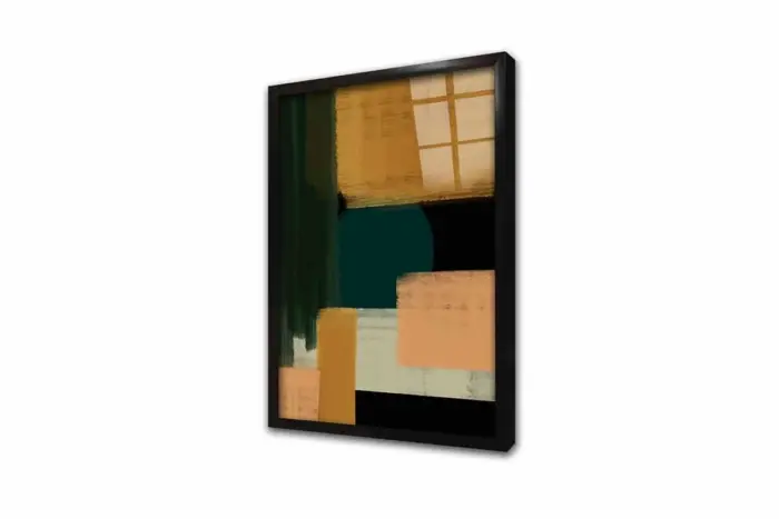 Sarı Yeşil Soyut İkili Kanvas Tablo | Cam Tablo | Mdf Tablo Seti | B33162 - Görsel 8