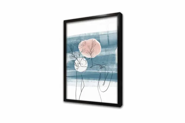 Line Art Kadın Silüeti Üçlü Kanvas Tablo | Cam Tablo | Mdf Tablo Seti | B33165 - Görsel 9