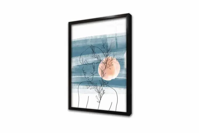 Line Art Kadın Silüeti Üçlü Kanvas Tablo | Cam Tablo | Mdf Tablo Seti | B33165 - Görsel 10