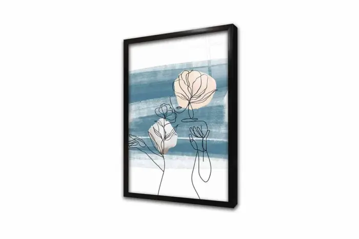 Line Art Kadın Silüeti Üçlü Kanvas Tablo | Cam Tablo | Mdf Tablo Seti | B33165 - Görsel 11