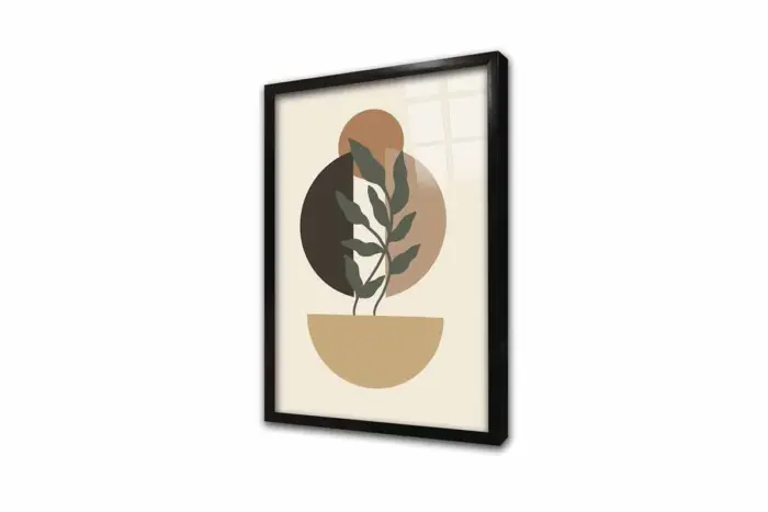 Modern Desenler Ve Yaprak | Kanvas Tablo | Cam Tablo | Mdf Tablo | B33170 - Görsel 3
