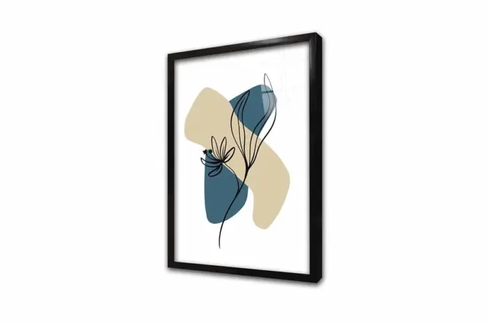 Line Art Çiçek | Kanvas Tablo | Cam Tablo | Mdf Tablo | B33171 - Görsel 3