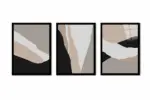 Minimalist Soyut Üçlü Kanvas Tablo | Cam Tablo | Mdf Tablo Seti | B33177 - Görsel 8