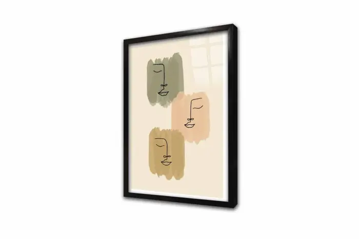 Line Art Yüzler | Kanvas Tablo | Cam Tablo | Mdf Tablo | B33184 - Görsel 3