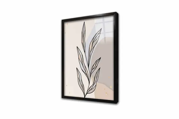Line Art Yaprak | Kanvas Tablo | Cam Tablo | Mdf Tablo | B33189 - Görsel 3