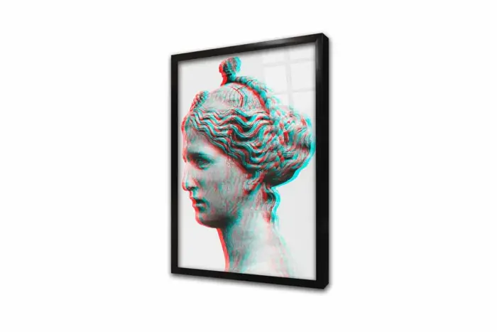 Mavi Kırmızı Efekt Heykel | Kanvas Tablo | Cam Tablo | Mdf Tablo | B33199 - Görsel 3