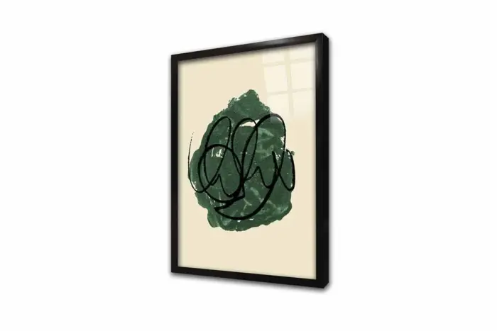Yeşil Soyut Line Art İkili Kanvas Tablo | Cam Tablo | Mdf Tablo Seti | B33216 - Görsel 7