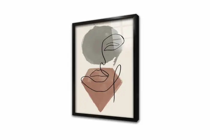 Line Art Kadın Yüzü | Kanvas Tablo | Cam Tablo | Mdf Tablo | B33217 - Görsel 3