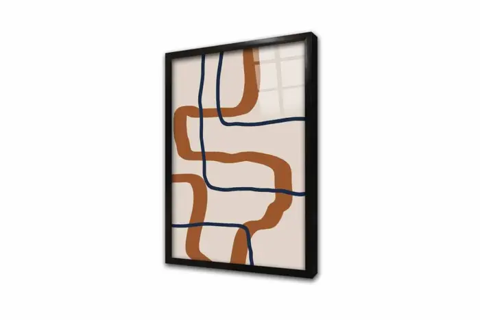 Turuncu Siyah Line Art Üçlü Kanvas Tablo | Cam Tablo | Mdf Tablo Seti | B33220 - Görsel 10