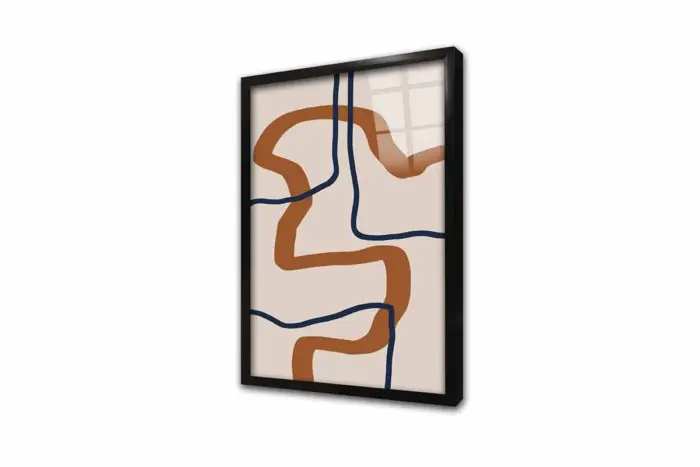 Turuncu Siyah Line Art Üçlü Kanvas Tablo | Cam Tablo | Mdf Tablo Seti | B33220 - Görsel 11