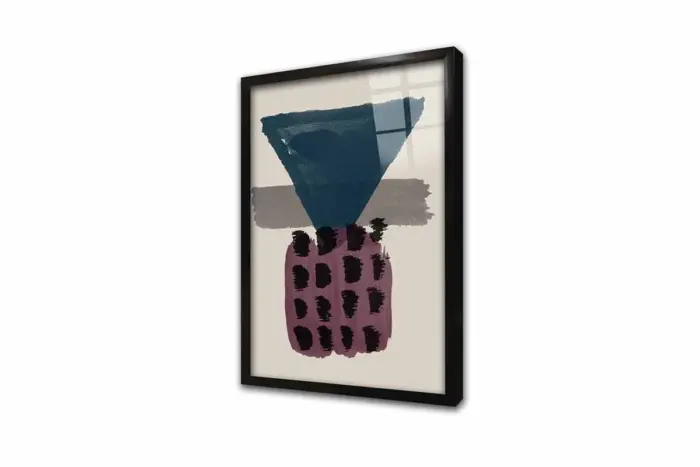Mavi Ve Bordo Desenler Üçlü Kanvas Tablo | Cam Tablo | Mdf Tablo Seti | B33223 - Görsel 11