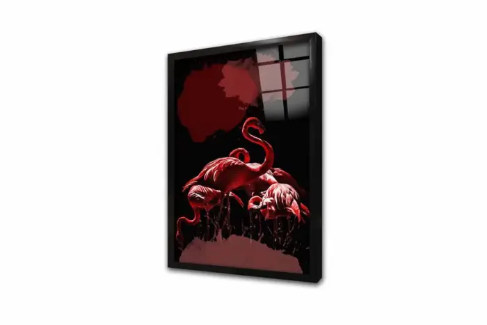 Pembe Flamingolar | Kanvas Tablo | Cam Tablo | Mdf Tablo | B33255 - Görsel 3