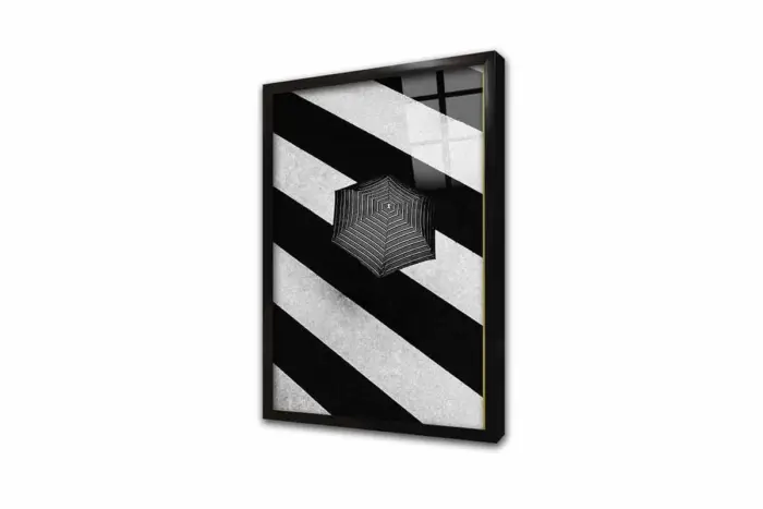 Modern Siyah Beyaz Şemsiye | Kanvas Tablo | Cam Tablo | Mdf Tablo | B33256 - Görsel 3