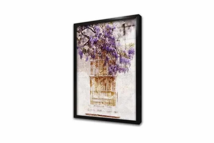 Pencere Ve Mor Çiçekler | Kanvas Tablo | Cam Tablo | Mdf Tablo | B33257 - Görsel 3