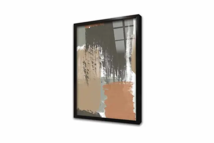 Haki Ve Kiremit Tonları Soyut İkili Kanvas Tablo | Cam Tablo | Mdf Tablo Seti | B33267 - Görsel 7