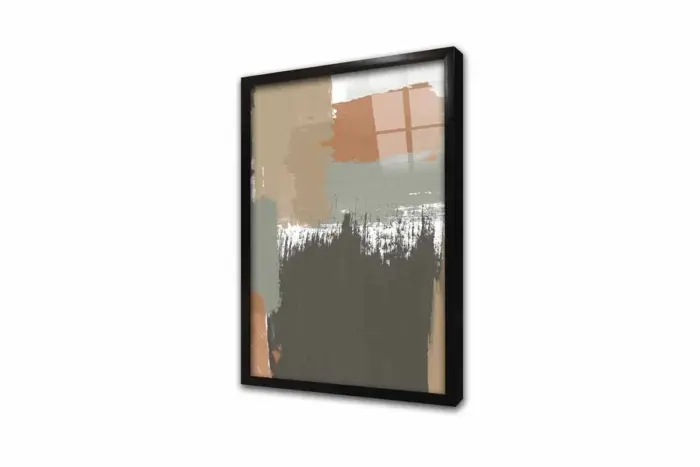 Haki Ve Kiremit Tonları Soyut İkili Kanvas Tablo | Cam Tablo | Mdf Tablo Seti | B33267 - Görsel 8