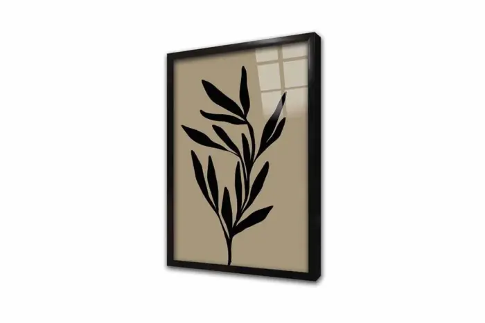 Siyah Krem Bitki | Kanvas Tablo | Cam Tablo | Mdf Tablo | B33275 - Görsel 3