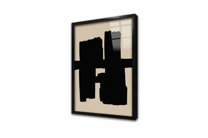 Siyah Krem Soyut | Kanvas Tablo | Cam Tablo | Mdf Tablo | B33276 - Görsel 3