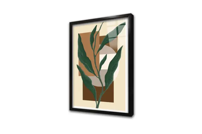 Geometrik Desenler Ve Bitki | Kanvas Tablo | Cam Tablo | Mdf Tablo | B33295 - Görsel 3