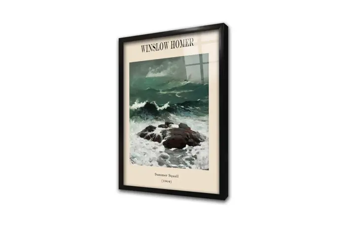 Winslow Homer Deniz Temalı İkili Kanvas Tablo | Cam Tablo | Mdf Tablo Seti | B33370 - Görsel 5