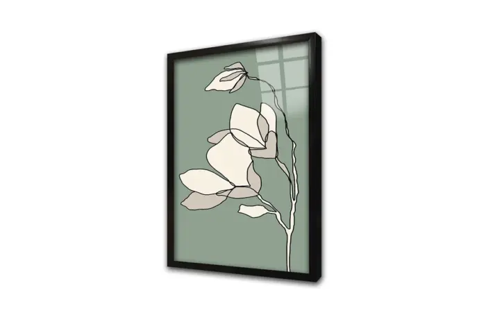 Modern Line Art Çiçekler Üçlü Kanvas Tablo | Cam Tablo | Mdf Tablo Seti | B33390 - Görsel 7