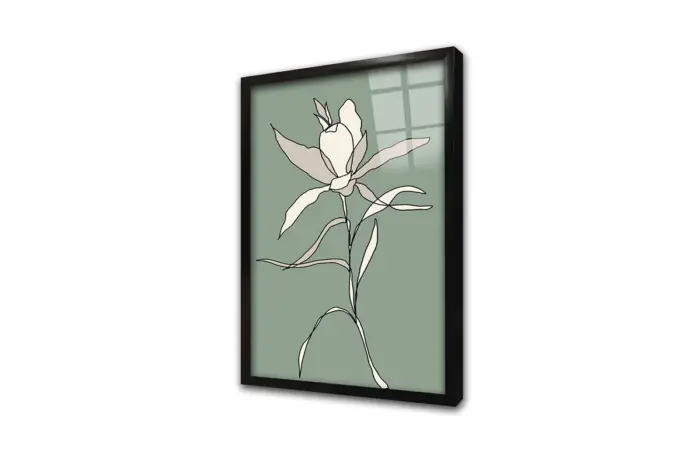 Modern Line Art Çiçekler Üçlü Kanvas Tablo | Cam Tablo | Mdf Tablo Seti | B33390 - Görsel 8