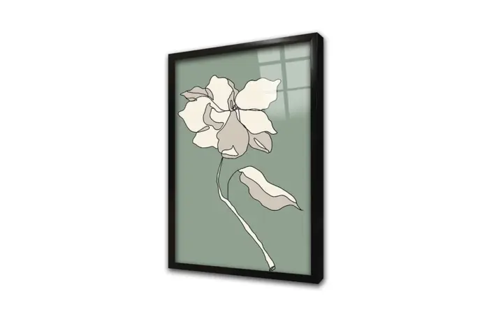 Modern Line Art Çiçekler Üçlü Kanvas Tablo | Cam Tablo | Mdf Tablo Seti | B33390 - Görsel 9
