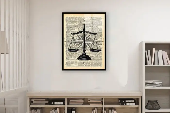 Tablosan Adalet Terazisi | Kanvas Tablo | Cam Tablo | Mdf Tablo | B33394 - Görsel 3