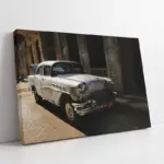 Kübada Beyaz Klasik Araba | Kanvas Tablo | Cam Tablo | Mdf Tablo | A01001