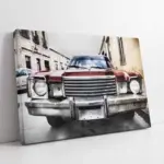 Kübada Kırmızı Klasik Araba | Kanvas Tablo | Cam Tablo | Mdf Tablo | A01010