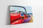 Kırmızı Klasik Araba | Kanvas Tablo | Cam Tablo | Mdf Tablo | A01016