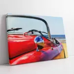 Kırmızı Klasik Araba | Kanvas Tablo | Cam Tablo | Mdf Tablo | A01016