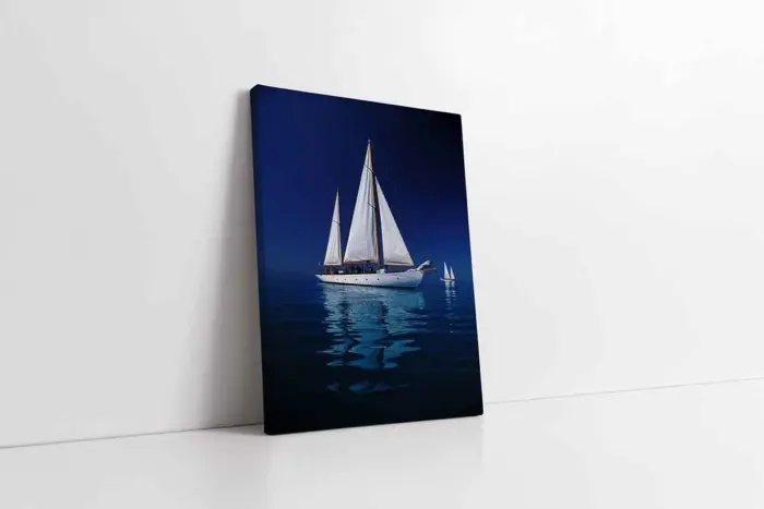Sakin Denizde Yelkenli | Kanvas Tablo | Cam Tablo | Mdf Tablo | A01021 - Görsel 1