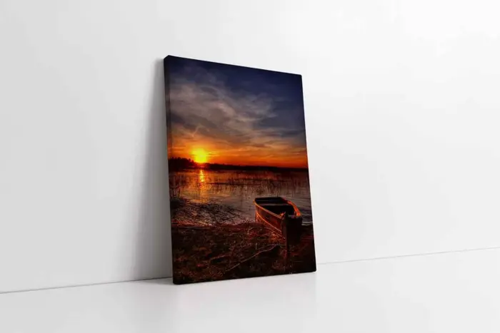 Göl Kenarında Sandal | Kanvas Tablo | Cam Tablo | Mdf Tablo | A01032 - Görsel 1