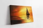Gün Batımında Yelkenli | Kanvas Tablo | Cam Tablo | Mdf Tablo | A01035