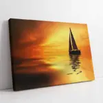 Gün Batımında Yelkenli | Kanvas Tablo | Cam Tablo | Mdf Tablo | A01035