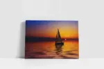 Gün Batımında Yelkenli | Kanvas Tablo | Cam Tablo | Mdf Tablo | A01036 - Görsel 2