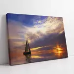 Gün Batımında Yelkenli | Kanvas Tablo | Cam Tablo | Mdf Tablo | A01038