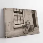 Duvara Dayalı Bisiklet | Kanvas Tablo | Cam Tablo | Mdf Tablo | A01068