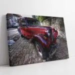 Kırmızı Klasik Araba | Kanvas Tablo | Cam Tablo | Mdf Tablo | A01107