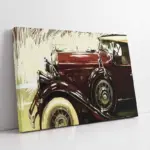 Kırmızı Klasik Araba | Kanvas Tablo | Cam Tablo | Mdf Tablo | A01127