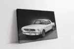 Beyaz Ford Mustang 1964 | Kanvas Tablo | Cam Tablo | Mdf Tablo | A01141