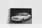 Beyaz Ford Mustang 1964 | Kanvas Tablo | Cam Tablo | Mdf Tablo | A01141 - Görsel 2