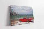 Deniz Kıyısında Klasik Araba | Kanvas Tablo | Cam Tablo | Mdf Tablo | A01147