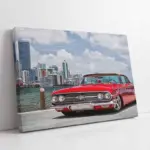 Kırmızı Klasik Spor Araba | Kanvas Tablo | Cam Tablo | Mdf Tablo | A01149