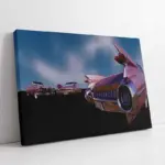 Pembe Klasik Arabalar | Kanvas Tablo | Cam Tablo | Mdf Tablo | A01158