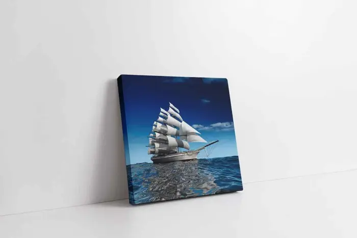 Sakin Denizde Kalyon | Kanvas Tablo | Cam Tablo | Mdf Tablo | A01210 - Görsel 1