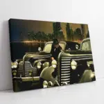 New Yorkta Klasik Siyah Araba | Kanvas Tablo | Cam Tablo | Mdf Tablo | A01235