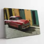 Kübada Kırmızı Klasik Araba | Kanvas Tablo | Cam Tablo | Mdf Tablo | A01241