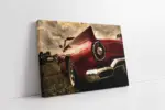 Kırmızı Klasik Araba | Kanvas Tablo | Cam Tablo | Mdf Tablo | A01248